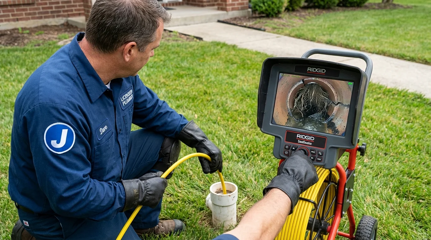 Sewer camera inspection being performed by Johns Plumbing LLC in Camanche